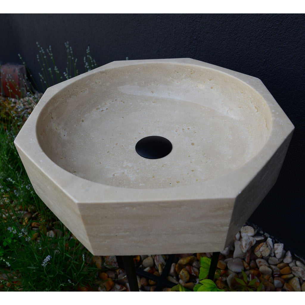 Handmade Travertine Octagon Sink