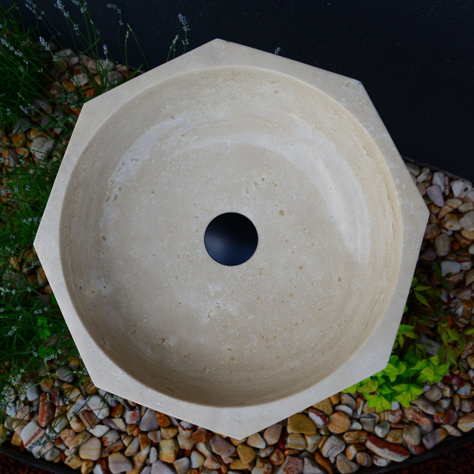Handmade Travertine Octagon Sink