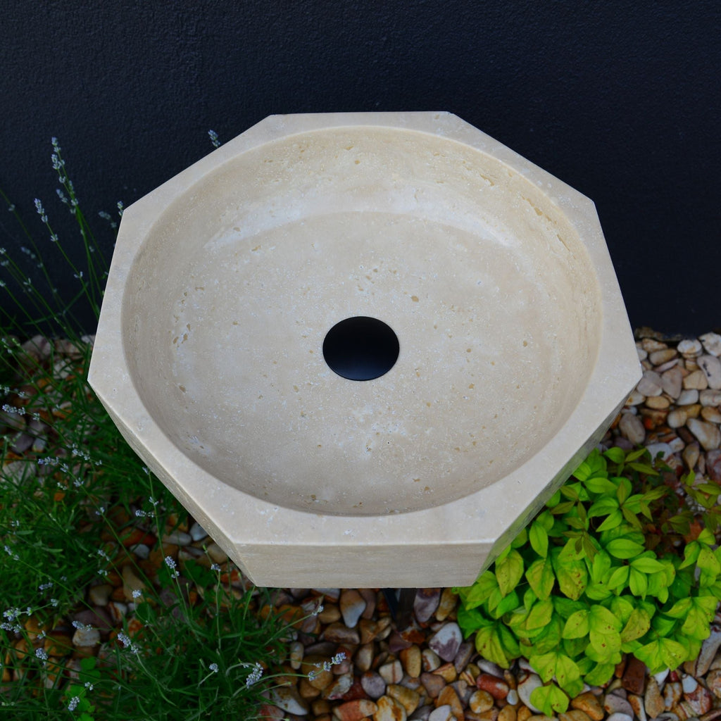 Handmade Travertine Octagon Sink