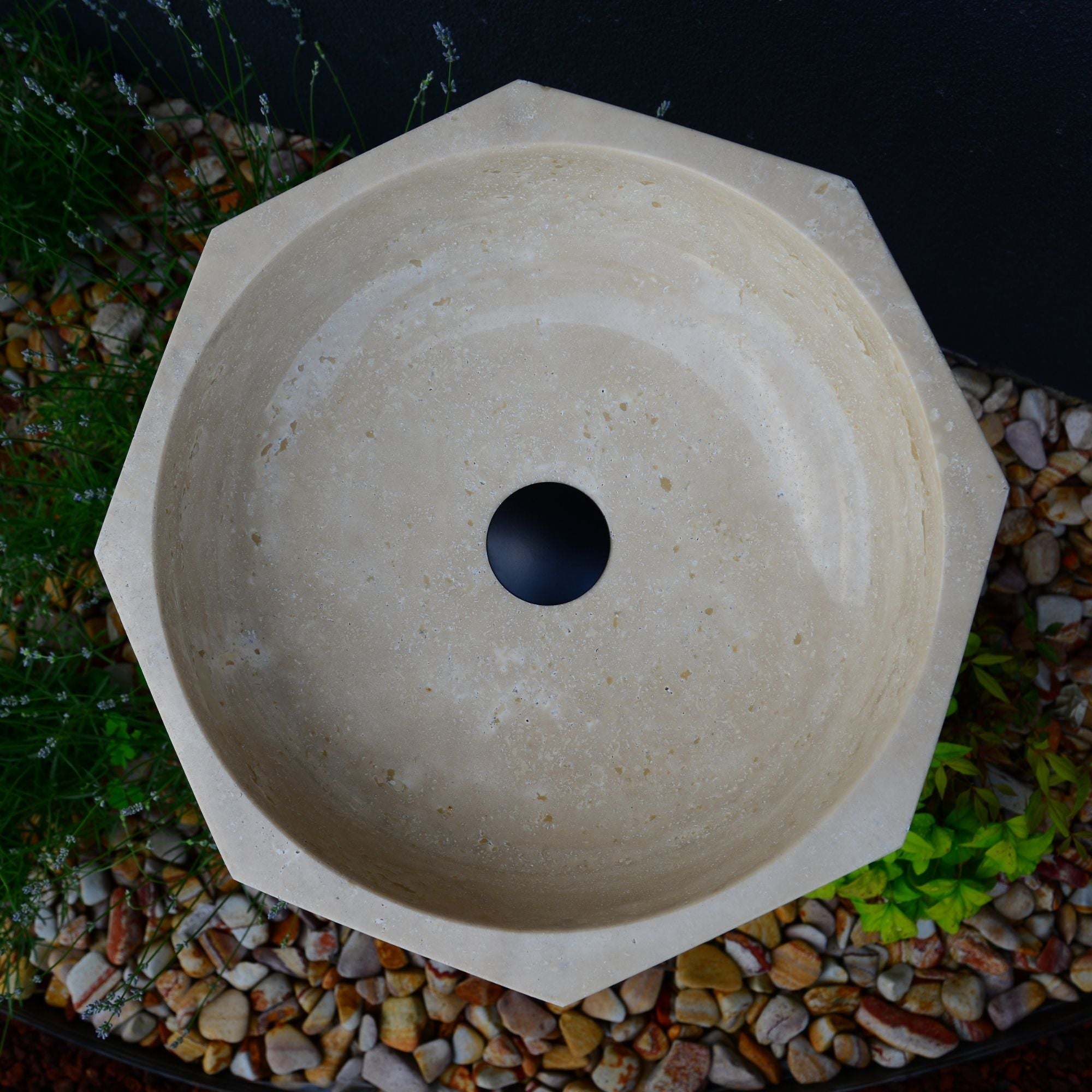 Handmade Travertine Octagon Sink