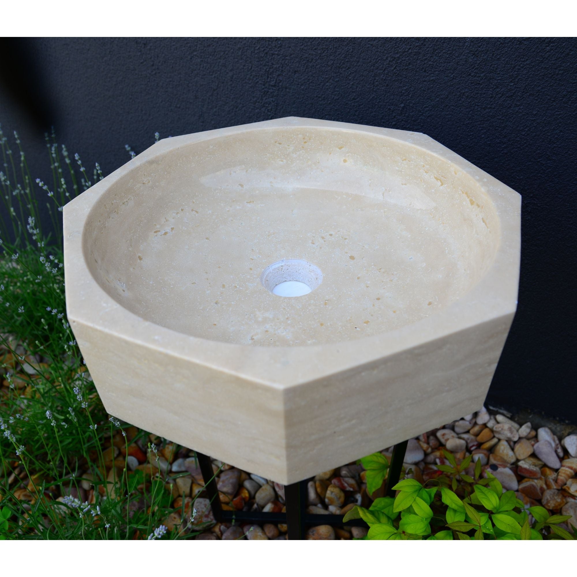 Handmade Travertine Octagon Sink