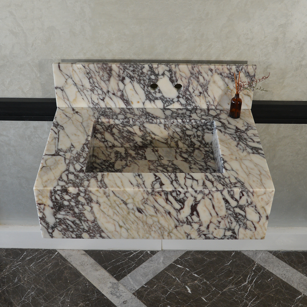 CUSTOM HANDCRAFTED CALACATTA VIOLA MARBLE SINK (NS-093)