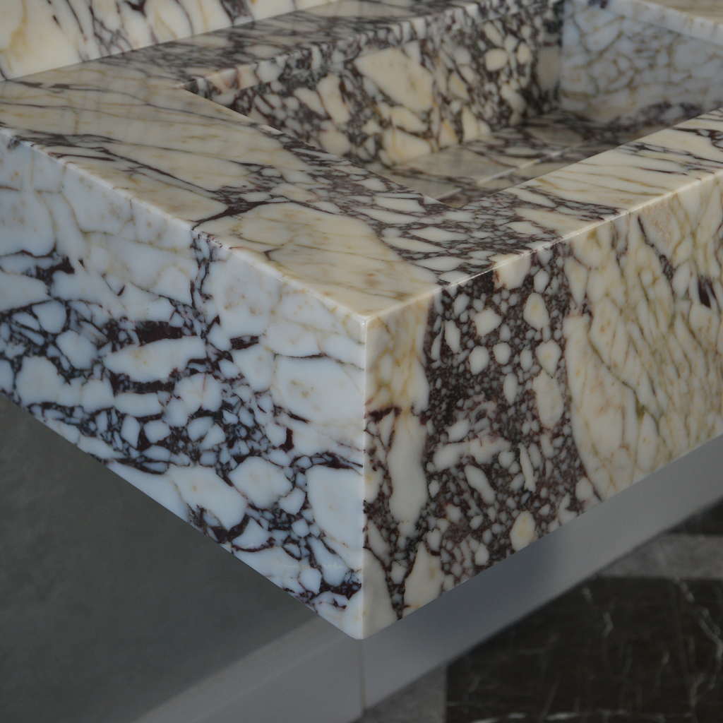 CUSTOM HANDCRAFTED CALACATTA VIOLA MARBLE SINK (NS-093)