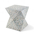 Geometric Shaped Ethnic Patterned Mother of Pearl Coffee Table - (W)16"(L)16" (H)20"