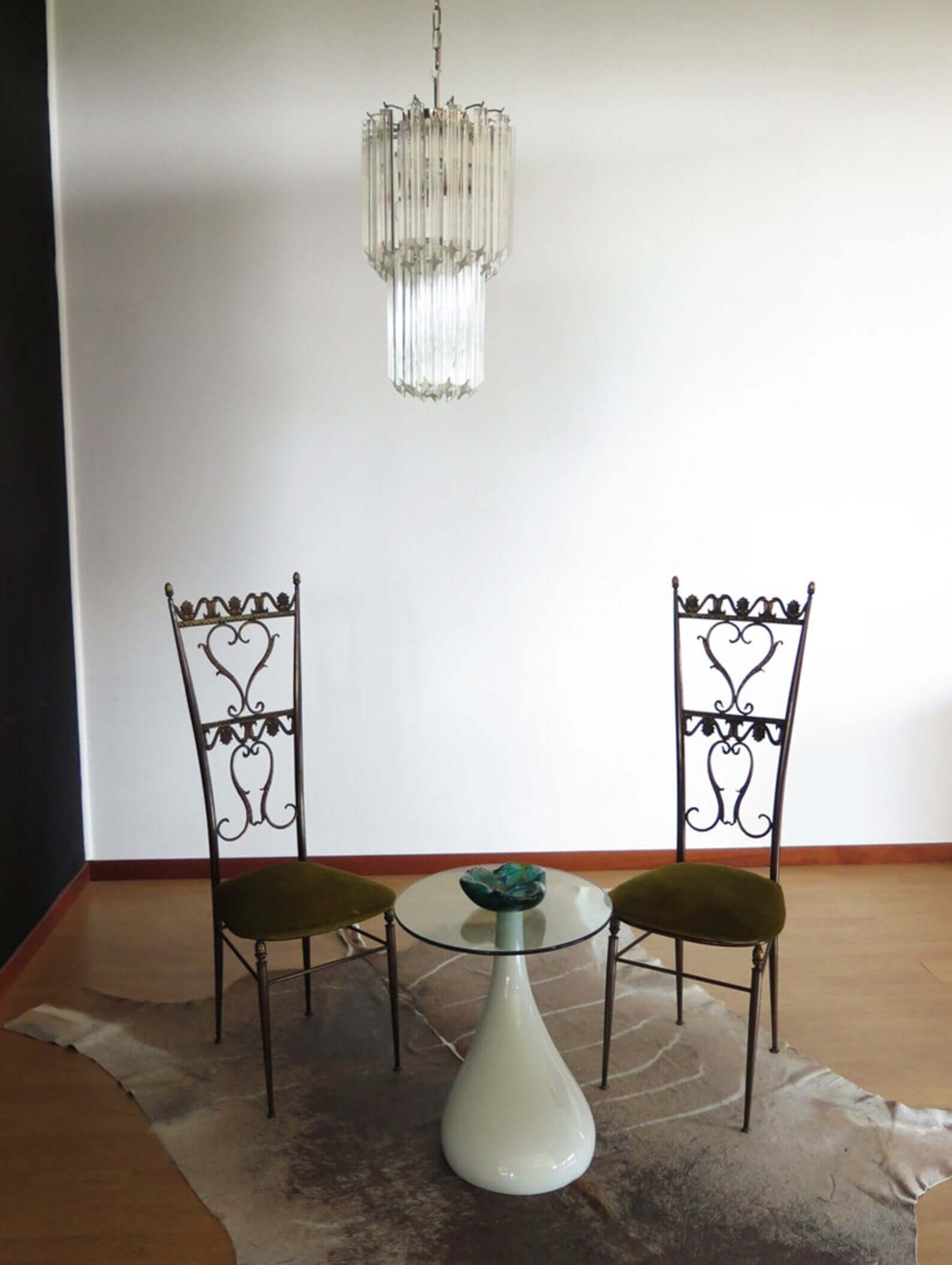 Murano Prisms Long Chandelier 12"