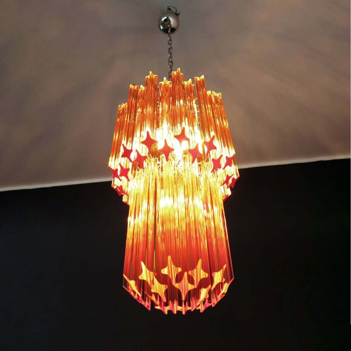 Murano Prisms Long Chandelier 12"