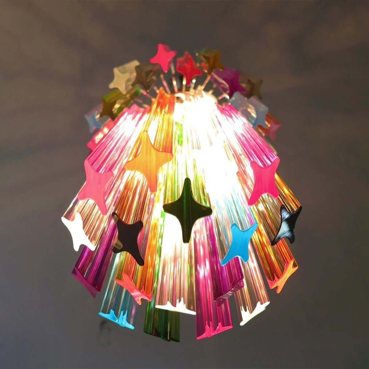 Murano Prisms Long Chandelier 12"