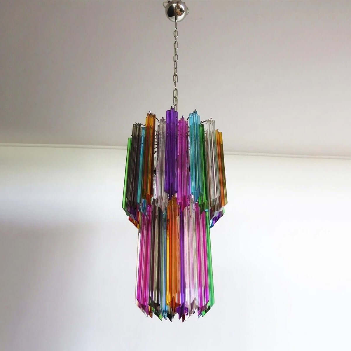 Murano Prisms Long Chandelier 12"