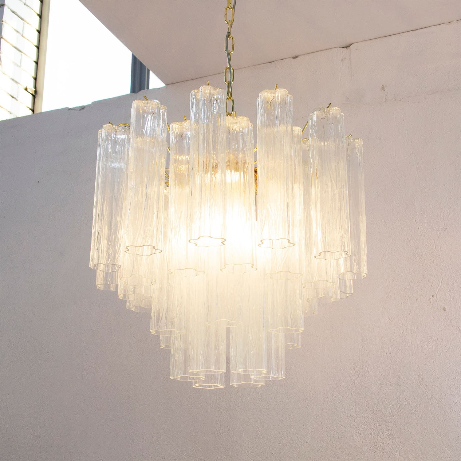 Murano Tubes Chandelier 23"