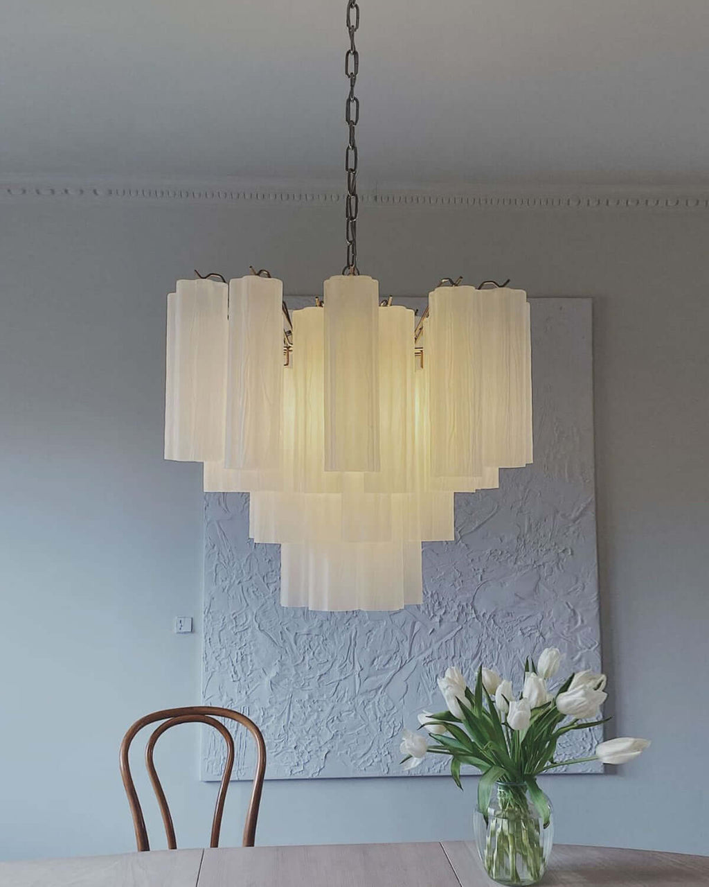 Murano Tubes Chandelier 23"