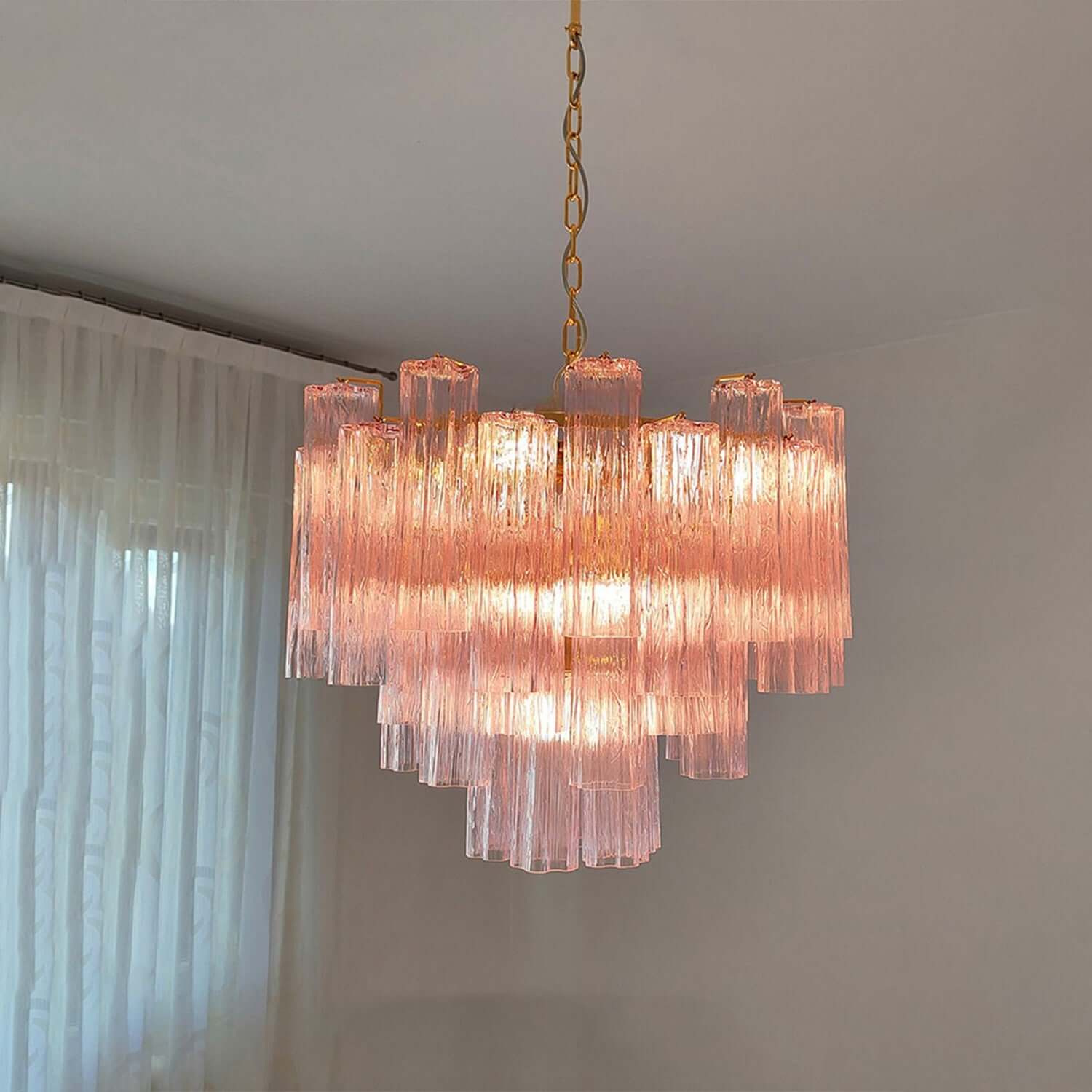 Murano Tubes Chandelier 23"