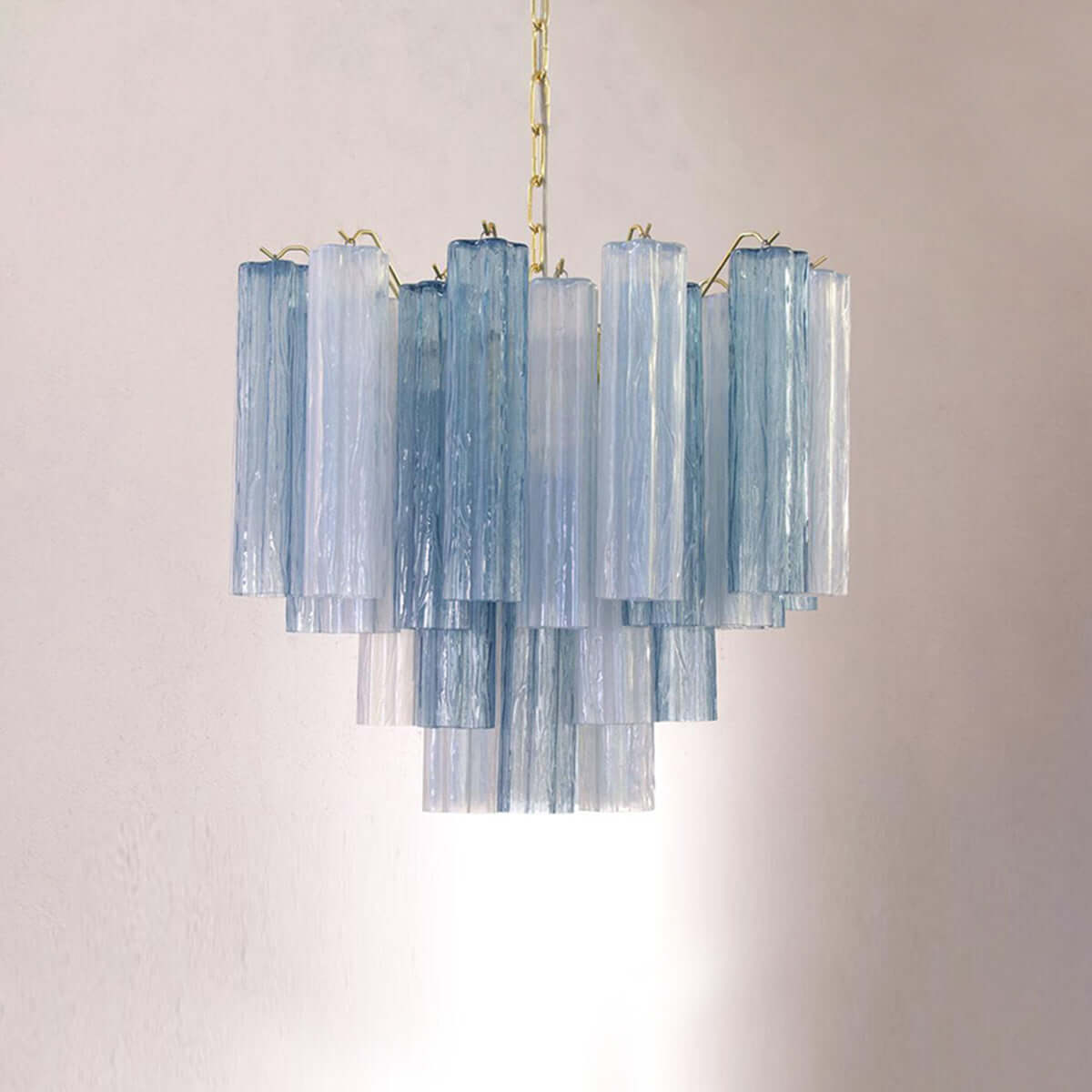 Murano Tubes Chandelier 23"