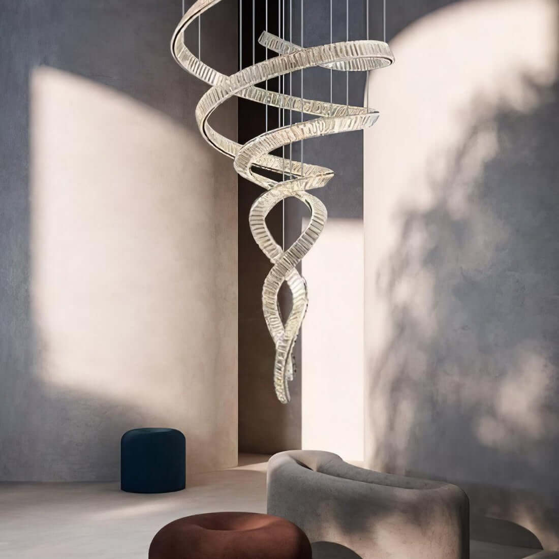 Spiral Crystal Chandelier