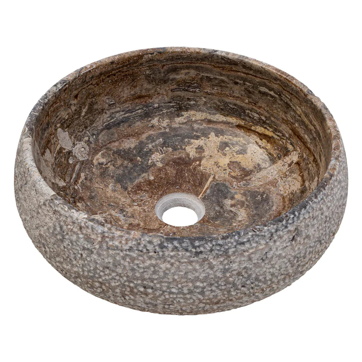 Valencia Travertine Above Vanity Bathroom Sink Rustic Sand-blasted (D)16" (H)6"-In Stock